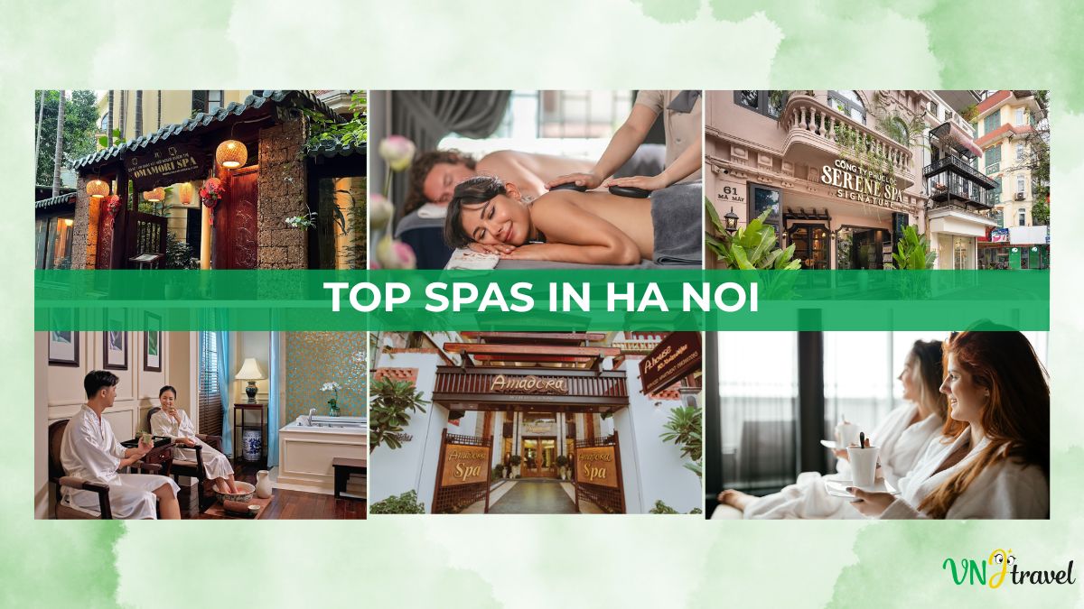 Luxury spa experiences in Hanoi featuring relaxing massages, wellness treatments, tranquil interiors, and premium spa facilities.