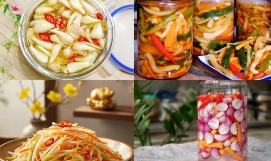 Vietnamese Tet pickles including pickled vegetables and fermented dishes served during Lunar New Year