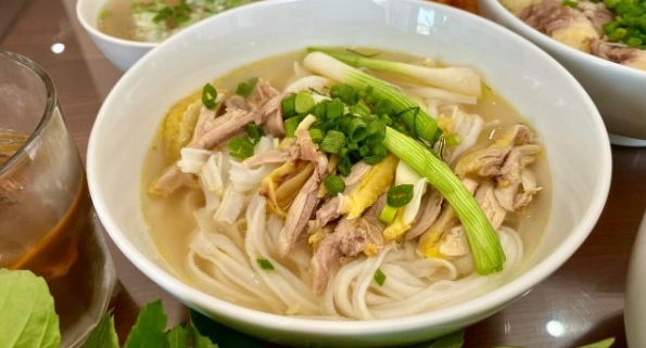 Vietnamese chicken noodle soup (pho ga), a mild and kid-friendly Vietnamese dish