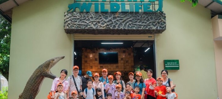 Children visiting Cuc Phuong National Park in Vietnam on a nature field trip