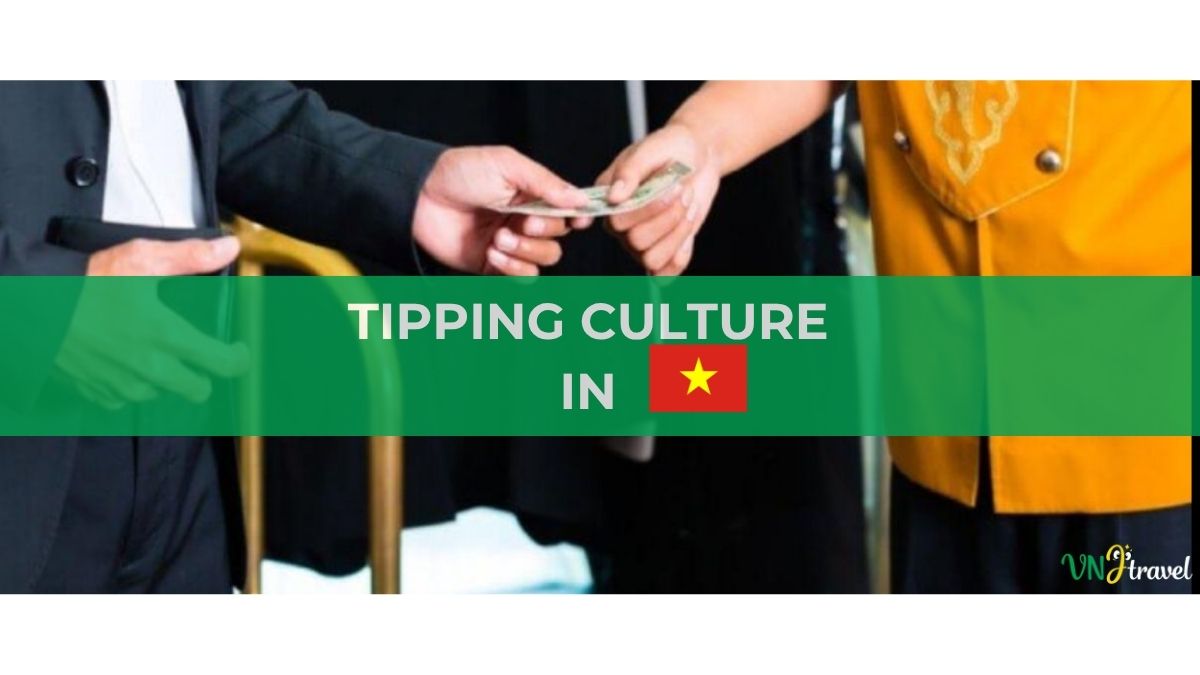 A traveler leaving a tip at a restaurant in Vietnam as a gesture of appreciation for good service.