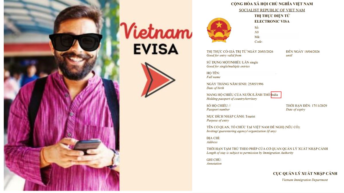 Indian traveler applying for a Vietnam eVisa online before traveling to Vietnam.