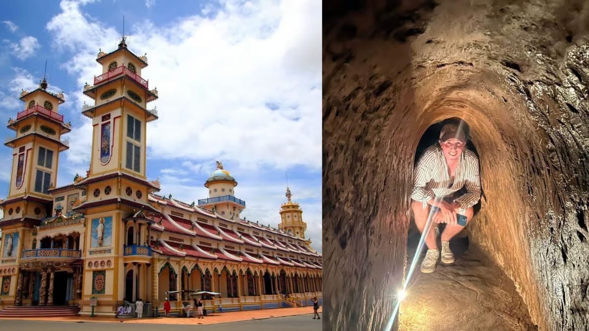Private Cao Dai & Cu Chi Tunnels tour featuring the Cao Dai Holy See in Tay Ninh and the historic Cu Chi Tunnels near Ho Chi Minh City.